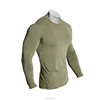 2018 Fashionable men military green tight round collar long sleeved sports T - shirt