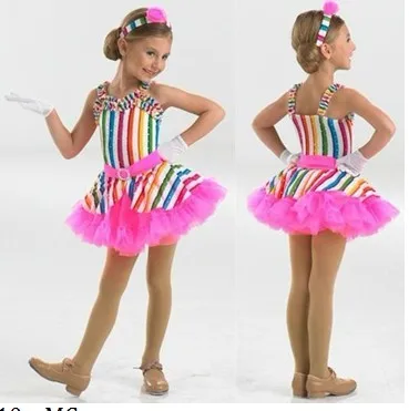 J000077Child Pink Purple Ballet Lycrial Dance Costume Tutu Leotard Dress
