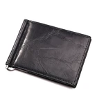 genuine leather wallet cow leather wallet card wallet money clip for men