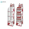 Retail wine 3 tiered corrugated floor standing advertising display