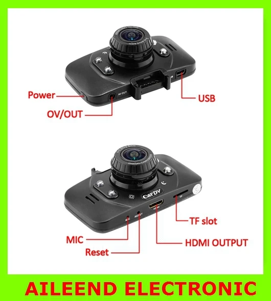 Ambarella 2.7" LCD 1080P Full HD Car DVR Recorder Camera GF100 170 Wide Angle 4X Zoom G-sensor Night Vision SOS Motion Detection