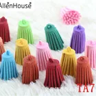 yiwu gold supplier 30mm big bulk mini leather suede tassel for keychain keyring women bag charm Fringe