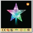 Wholesale arylic christmas star tree topper with flashing led light / LED star tree topper
