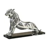 Art Deco Stainless Steel Metal Panther Sculpture