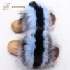 Factory Wholesale Jtfur Golden Outsole Fur Slide Sandals Non Slip Home Soft Real Fox Fur Slippers