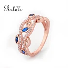 Tanzanite Colorful Ring 2018 Rose Gold Pating Ring With Tanzanite Stone 2 Color CZ Silver Jewelry Display