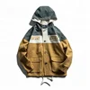 New arrival color block split windbreaker waterproof jacket mens hooded anorak jacket