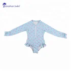 custom UV 50 kid swimwear long sleeve one piece rash guard tankini sets swimsuit