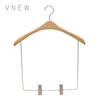 New design long metal bar wooden clothes hangers