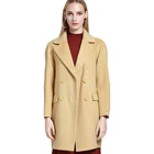 Production processing and manufacturing autumn winter simple button long-sleeved classic women long wool coat jacket