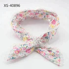 Square Flower Print White Lace Floral Satin-Silk Head Wrap Scarf For Women Girls