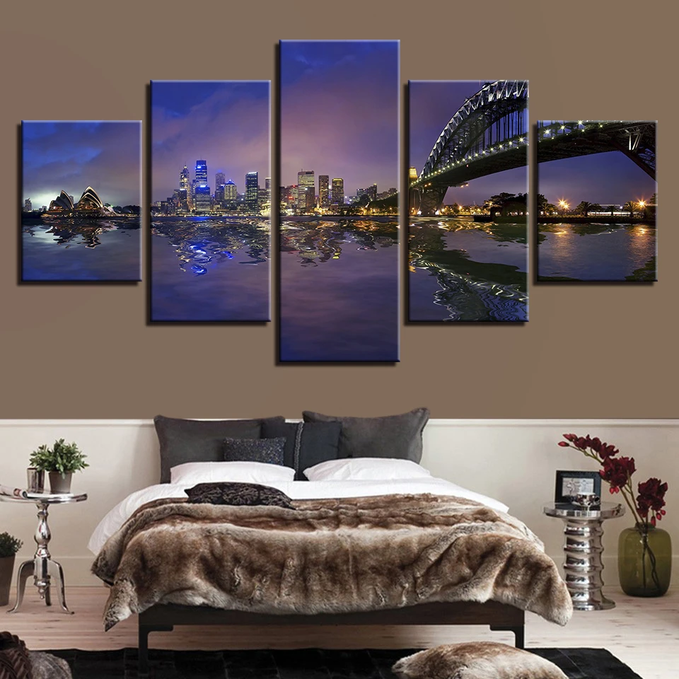 Sydney Harbour Bridge City Nightscape Poster