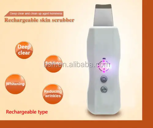 Portable Rechargeable 2in1 Ultrasonic Facial Skin Scrubber Anti-aging Lift