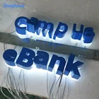 backlit stainless steel led letters and logo sign