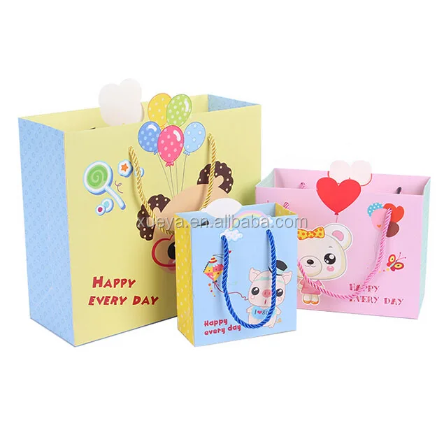 durable lovely happy every day paper packaging bag for gift