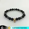 Summer Fashion Gifts Lava Stone Mix Agate Beads Gold Skull Trendy Handmade Bracelet