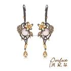 Handmade Indian 925 Sterling Silver Dangle Women Earrings with Opal Citrine