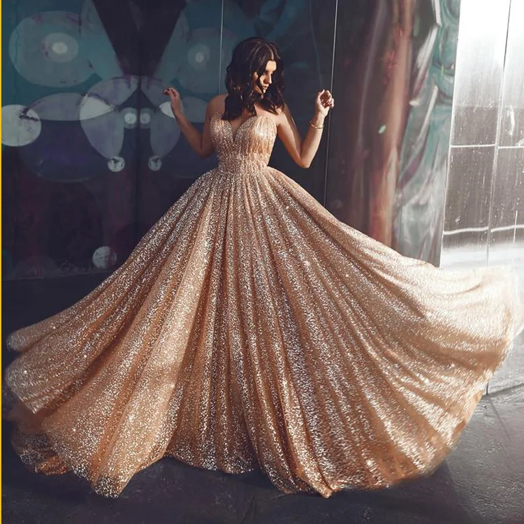 vestido de formatura longo dourado