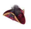 Adult Ladies Red Pirate Tricorn Hat with Decoration Fancy Dress Accessory KK376