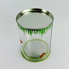High quality round transparent plastic pvc tin can