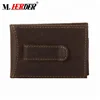Genuine leather wallet two fold wallet with money clip vintage wallet for men