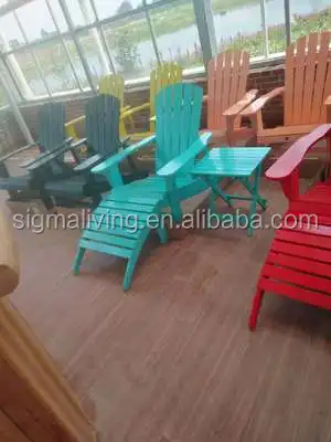 High quality American style outdoor colorful folding wooden adirondack chair
