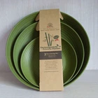 High quality food safe 3pcs set bamboo fiber plate (round plate)