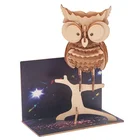 Custom Design Available Wooden 3D Christmas Card for kids