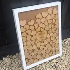 Personalised Engraved Wishes Box gift Wedding Guest Book with wood hearts