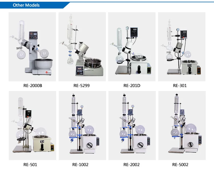 Small Volume Chiller Water Bath Rotary Evaporator Types Price With Vacuum Pump
