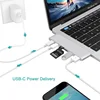 USB-C Hub 6 in 1 Type C Hub to USB 3.0 Hub Splitter Adapter Power Port SD/TF Card Reader OTG Combo Converter for Macbook