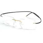 Retro round Rimless Titanium Eyeglasses high quality Optical Frame For ready to ship