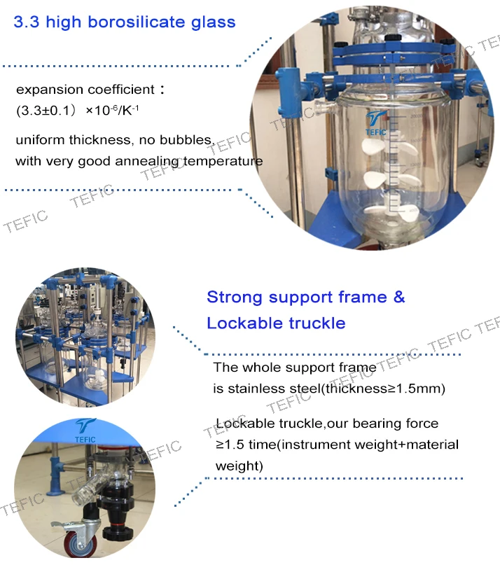 L Pilot Double Jacketed Reduced Pressure Borosilicate Glass Reactor