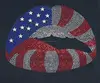 New fashion Custom Rhinestone Transfer USA Flag Lips stones for clothes decoration