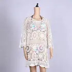 Popular summer sheer coverup beachwear white beach dress cover up