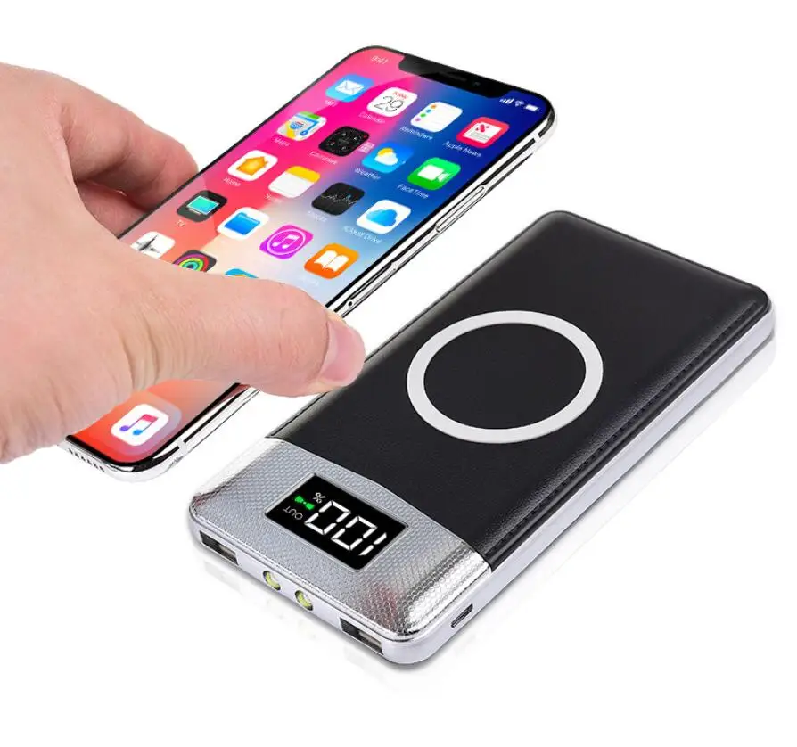 Power Bank 10000mAh Qi Wireless Charging 2 USB LED Wireless Power Bank Portable Battery Charger Hot Sell in USA - ANKUX.COM