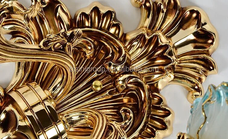 luxury classical french louis style golden floral wall sconce of