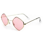 Small Rhombus Alloy Frame Candy Colorful Sunglasses Designer Metal Sun Glasses Polarized