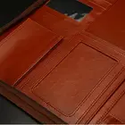 Leather Customized Logo file folder Padfolio Biner Folder, zipper file folder bag