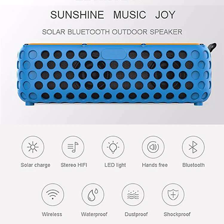 2019 New Solar outdoors portable wireless speaker IPX5 waterproof - ANKUX.COM
