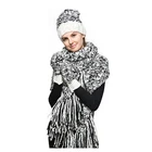 Custom Winter Lady Fringe Long Scarf Gloves and Hat Set