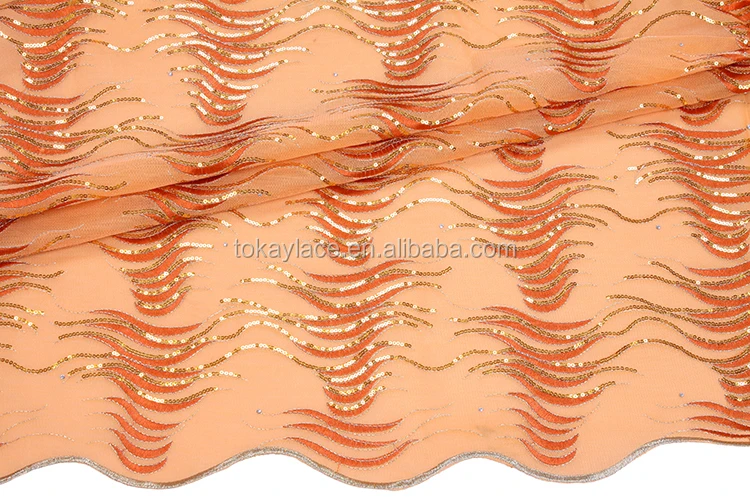 Fashionable embroidered organza bridal fabric