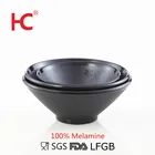 Hotel Flower Bowl Black Melamine Bowl New Design Flower Pattern Black Japanese Melamine Ramen Bowl