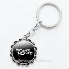 Glass Picture words Art Pendant Jewelry Keychain