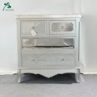 solid wood furniture silver hand painted mirrored storage cabinet