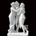 Classic Life Size Famous Sculpture Artists Three Graces Beauty Marble Sexy Nude Woman Statue