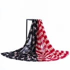 High Quality Stars and Stripes Polyester American Flag Scarf