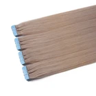 High Quality Full Ends Double Drawn Ash Grey Russian Tape Hair Extensions