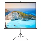Portable Manual Pull Up Tripod Projection Screen Glass Beaded Fabric