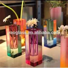 modern art unique k9 crystal flower shaped decorative customized glass vase in hot sale